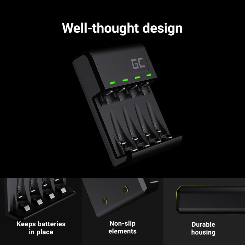 Ładowarka VitalCharger + 4x akumulatory AA 2000mAh | PartsPC.pl