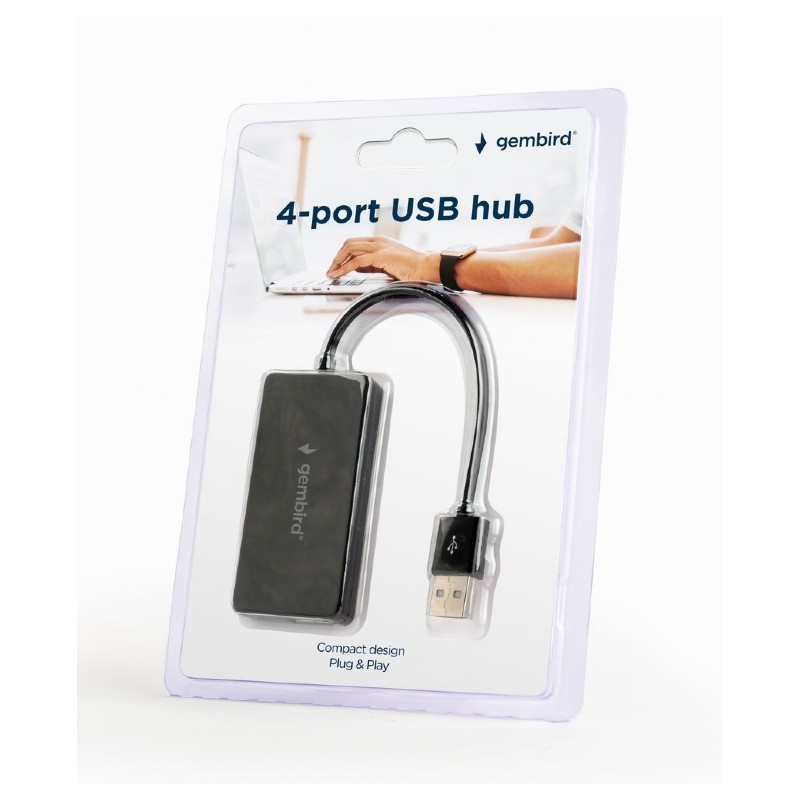 HUB 4 portowy USB czarny | PartsPC.pl