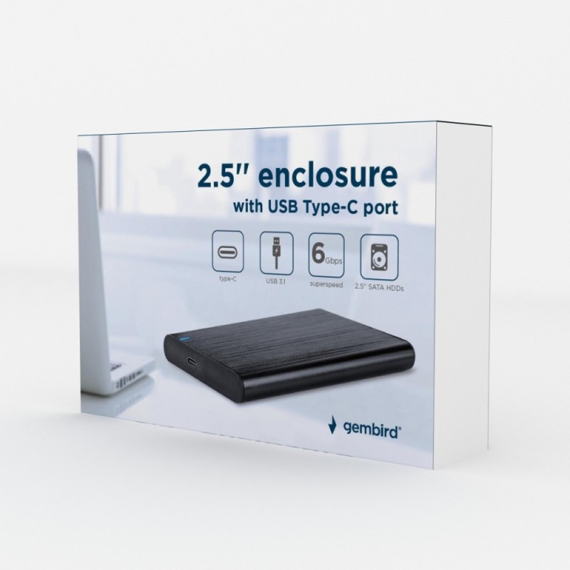 Obudowa zewnętrzna 2.5 cala USB 3.1 Czarna | PartsPC.pl