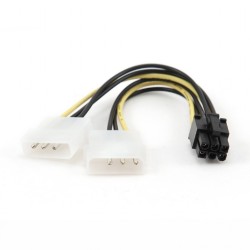 Kabel rozdzielacz zasilania 2xMOLEX/1x6PIN BTX | PartsPC.pl