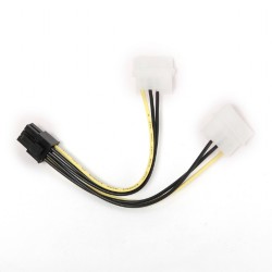 Kabel rozdzielacz zasilania 2xMOLEX/1x6PIN BTX | PartsPC.pl