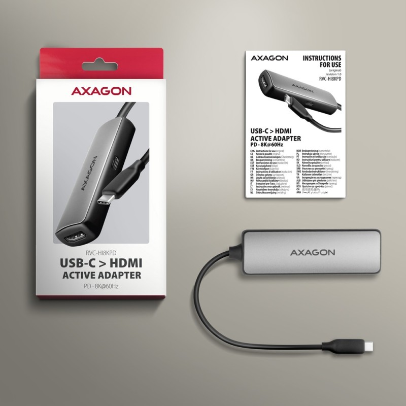 RVC-HI8KPD Adapter aktywny USB-C -> HDMI 8K/60Hz, Aluminum, … | PartsPC.pl
