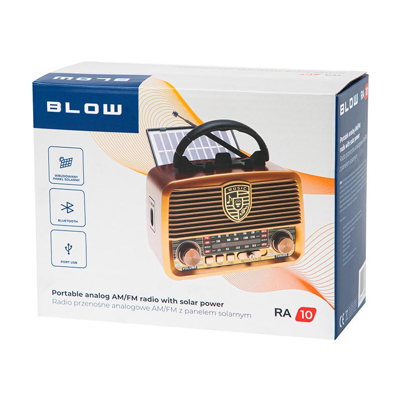 Radio przenośne analogowe RA10 AM/FM solarne | PartsPC.pl