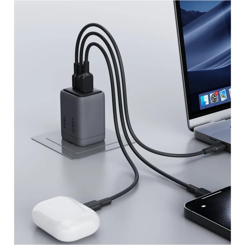 PA-C5 ładowarka sieciowa 3xUSB (2xUSB-C i 1xUSB-A) 100W 5A Q… | PartsPC.pl