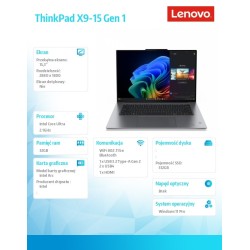 Ultrabook ThinkPad X9 G1 21Q60005PB W11Pro Ultra 5 228V/32GB… | PartsPC.pl