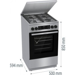 Kuchnia gazowo-elektryczna GKS5C71XF | PartsPC.pl