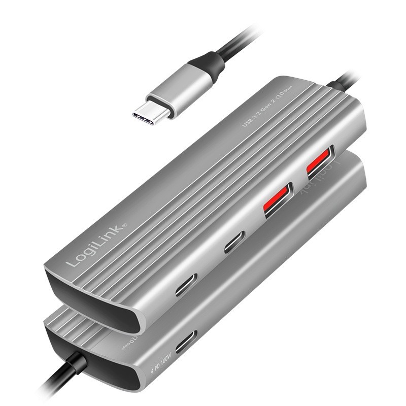 Hub USB3.2 Gen2, 2xUSB A, 2x USB-C, PD, 100W | PartsPC.pl