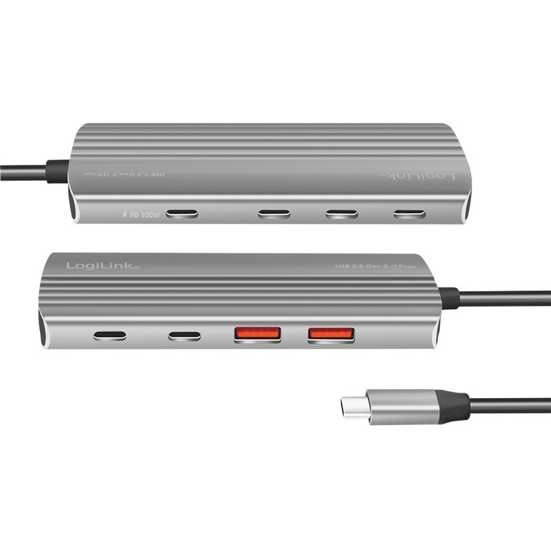 Hub USB3.2 Gen2, 2xUSB A, 2x USB-C, PD, 100W | PartsPC.pl