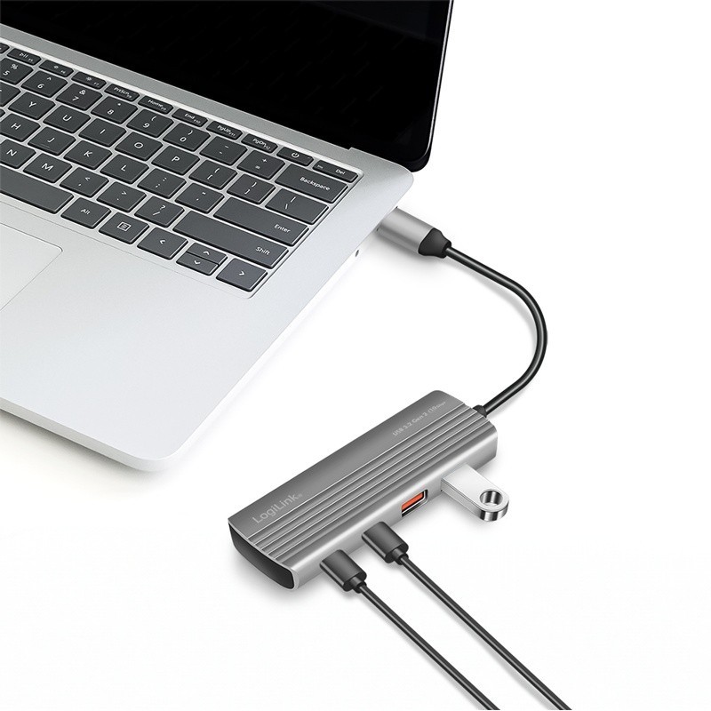 Hub USB3.2 Gen2, 2xUSB A, 2x USB-C, PD, 100W | PartsPC.pl