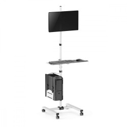 Stand wózek do monitora CPU na kółkach MC-793 W Biały | PartsPC.pl