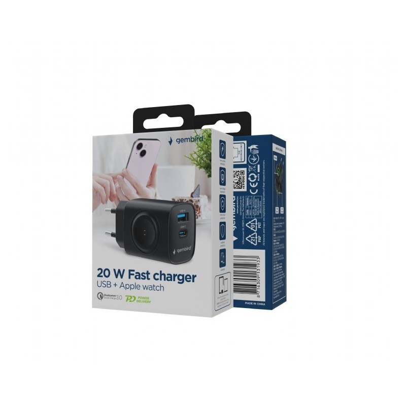 Ładowarka USB-A USB-C 20W PowerDelivery Quick Charge 3.0, cz… | PartsPC.pl