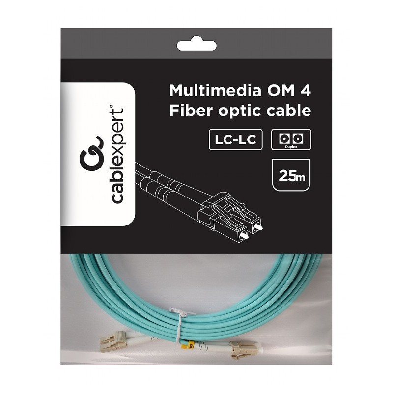 Kabel światłowodowy wielomodowy duplex OM4 50/125,LC/LC,25m | PartsPC.pl