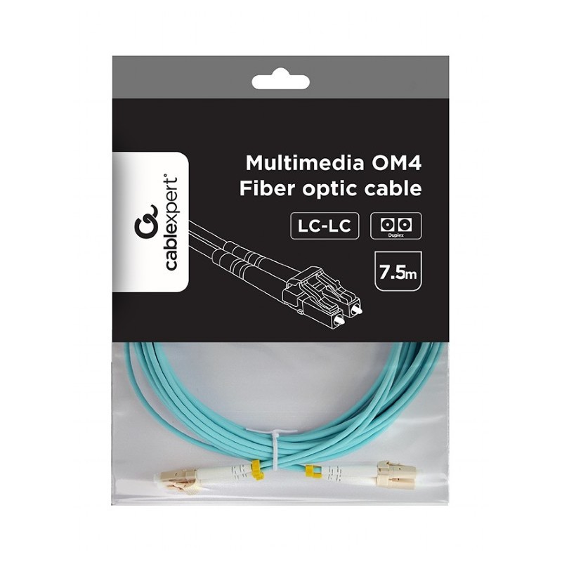 Kabel światłowodowy wielomodowy duplex OM4 50/125,LC/LC,7.5m | PartsPC.pl