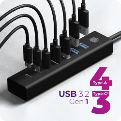 Hub IB-HUB1737-C3 7-Port USB 3.2 Gen 1 Hub, 3x USB Type-C., … | PartsPC.pl