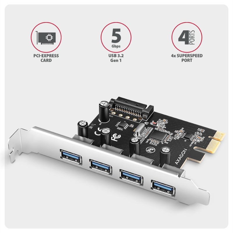 PCEU-430RS Kontroler PCIe 4x port USB 3.2 GEN 1, UASP, chips… | PartsPC.pl