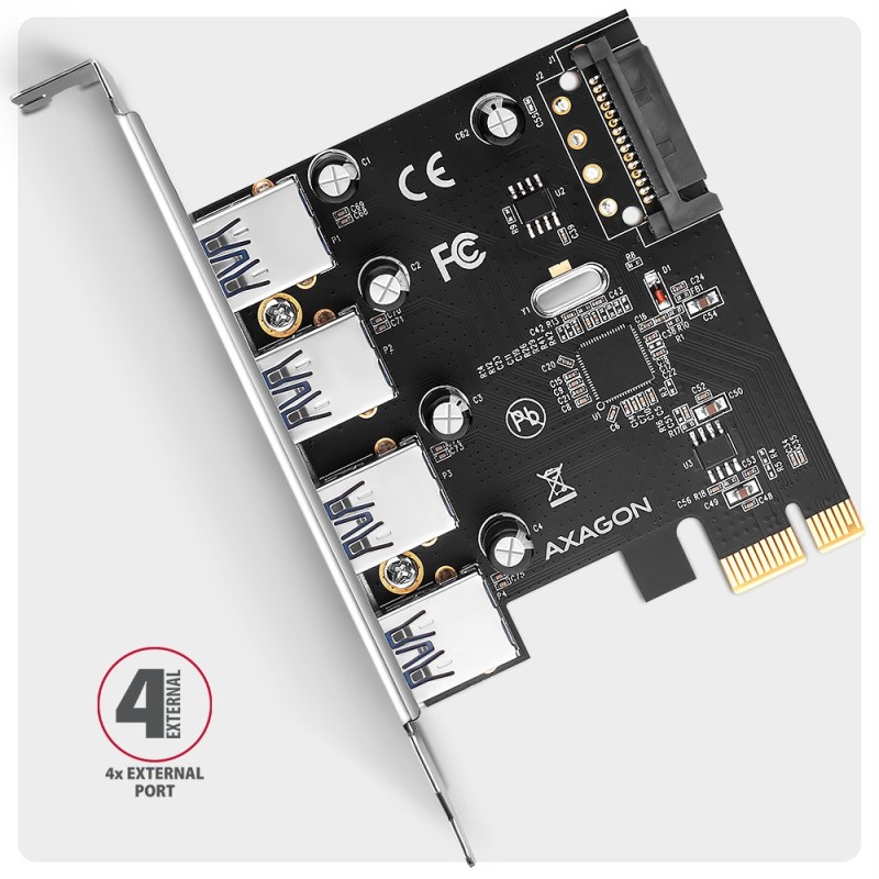 PCEU-430RS Kontroler PCIe 4x port USB 3.2 GEN 1, UASP, chips… | PartsPC.pl