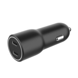Ładowarka samochodowa 2xUSB-C PD 40W czarna | PartsPC.pl