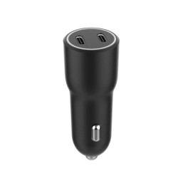 Ładowarka samochodowa 2xUSB-C PD 40W czarna | PartsPC.pl