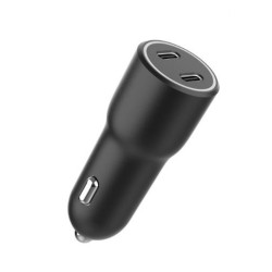 Ładowarka samochodowa 2xUSB-C PD 40W czarna | PartsPC.pl