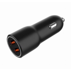 Ładowarka samochodowa 2xUSB-A QC3.0 36W czarna | PartsPC.pl
