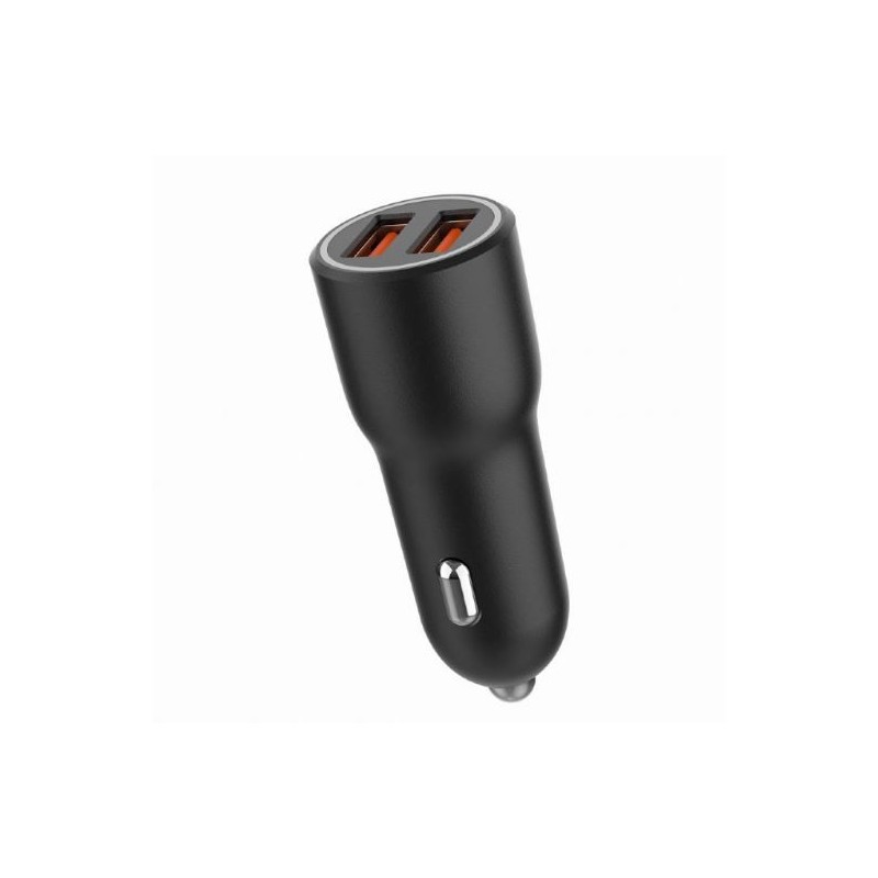 Ładowarka samochodowa 2xUSB-A QC3.0 36W czarna | PartsPC.pl