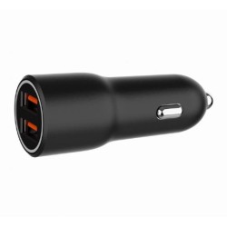 Ładowarka samochodowa 2xUSB-A QC3.0 36W czarna | PartsPC.pl