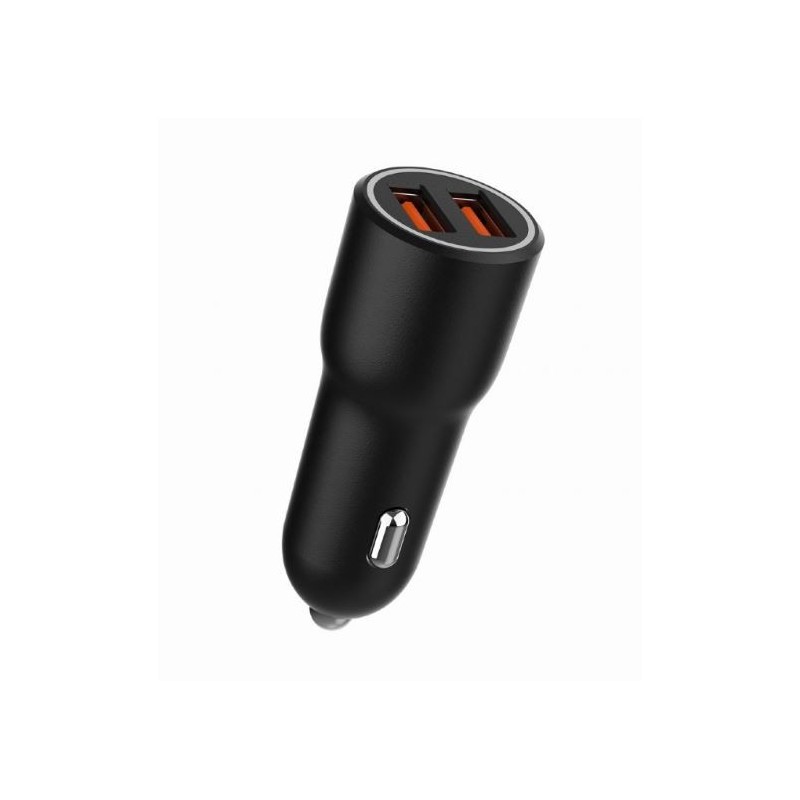Ładowarka samochodowa 2xUSB-A QC3.0 36W czarna | PartsPC.pl