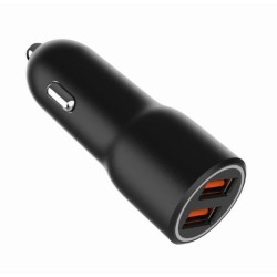 Ładowarka samochodowa 2xUSB-A QC3.0 36W czarna | PartsPC.pl
