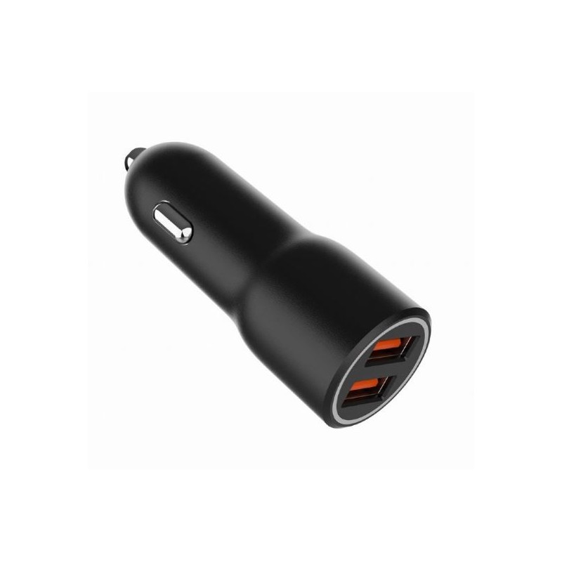 Ładowarka samochodowa 2xUSB-A QC3.0 36W czarna | PartsPC.pl