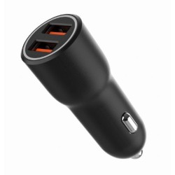 Ładowarka samochodowa 2xUSB-A QC3.0 36W czarna | PartsPC.pl