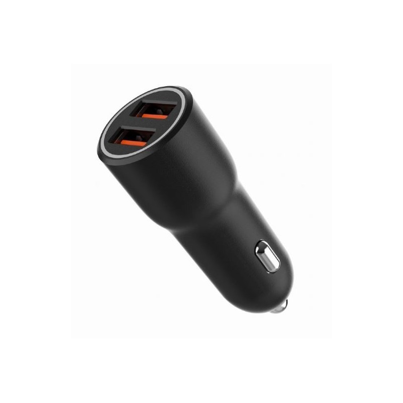 Ładowarka samochodowa 2xUSB-A QC3.0 36W czarna | PartsPC.pl