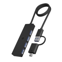 Hub IB-HUB1424-C3 4-Port USB Typ-A, złącze Typ-C/A | PartsPC.pl