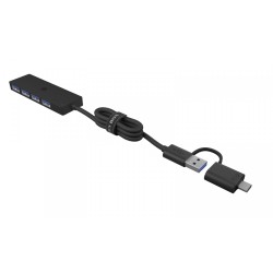 Hub IB-HUB1424-C3 4-Port USB Typ-A, złącze Typ-C/A | PartsPC.pl