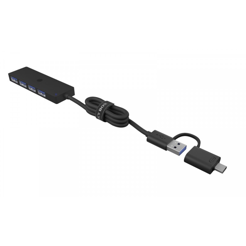 Hub IB-HUB1424-C3 4-Port USB Typ-A, złącze Typ-C/A | PartsPC.pl