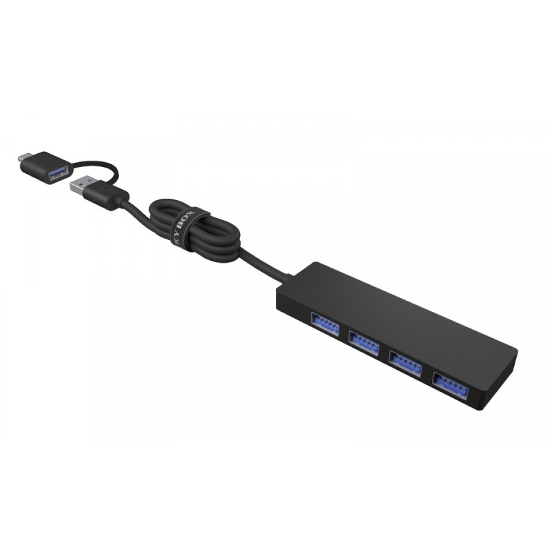 Hub IB-HUB1424-C3 4-Port USB Typ-A, złącze Typ-C/A | PartsPC.pl