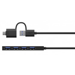 Hub IB-HUB1424-C3 4-Port USB Typ-A, złącze Typ-C/A | PartsPC.pl