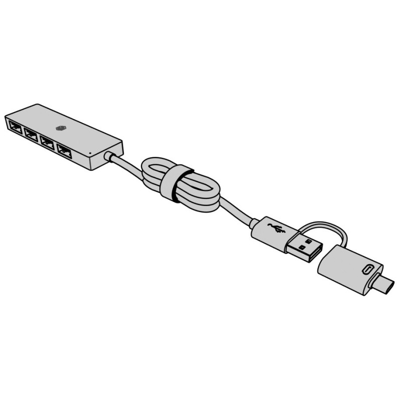 Hub IB-HUB1424-C3 4-Port USB Typ-A, złącze Typ-C/A | PartsPC.pl