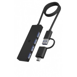 Hub IB-HUB1424-C3 4-Port USB Typ-A, złącze Typ-C/A | PartsPC.pl