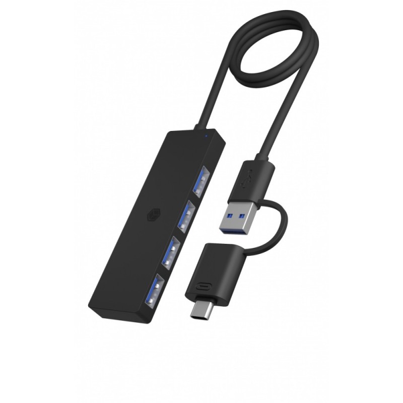 Hub IB-HUB1424-C3 4-Port USB Typ-A, złącze Typ-C/A | PartsPC.pl