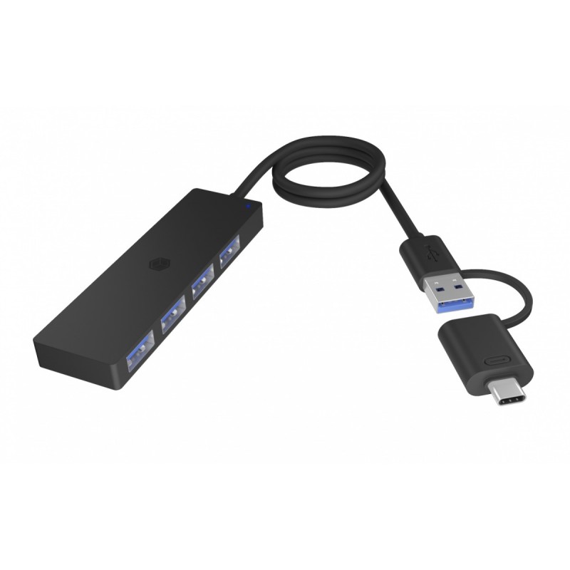 Hub IB-HUB1424-C3 4-Port USB Typ-A, złącze Typ-C/A | PartsPC.pl