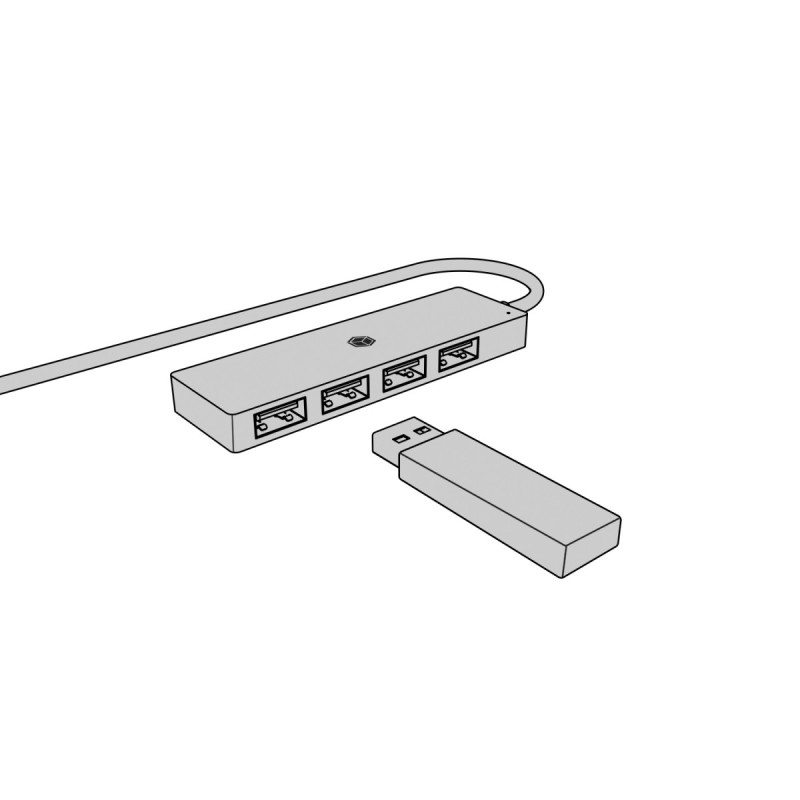 Hub IB-HUB1424-C3 4-Port USB Typ-A, złącze Typ-C/A | PartsPC.pl