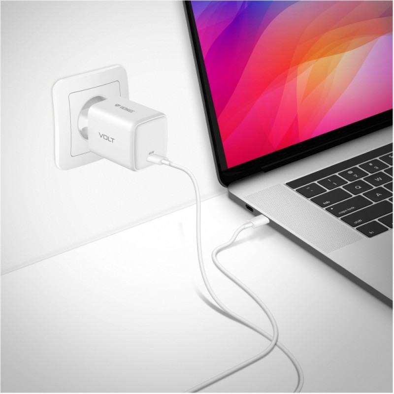Ładowarka sieciowa USB C 45W 3A Power delivery 3.0 QC3.0 Bia… | PartsPC.pl