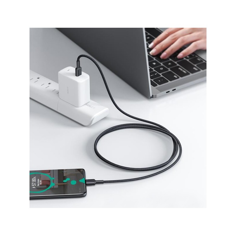 CB-CD45 nylonowy kabel USB C - USB C | 0,9m | 3A | 60W PD | … | PartsPC.pl