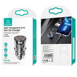 Ładowarka samochodowa 30W 1xUSB + 1xUSB-C Fast Charge | PartsPC.pl