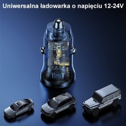 Ładowarka samochodowa 30W 1xUSB + 1xUSB-C Fast Charge | PartsPC.pl