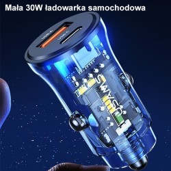 Ładowarka samochodowa 30W 1xUSB + 1xUSB-C Fast Charge | PartsPC.pl