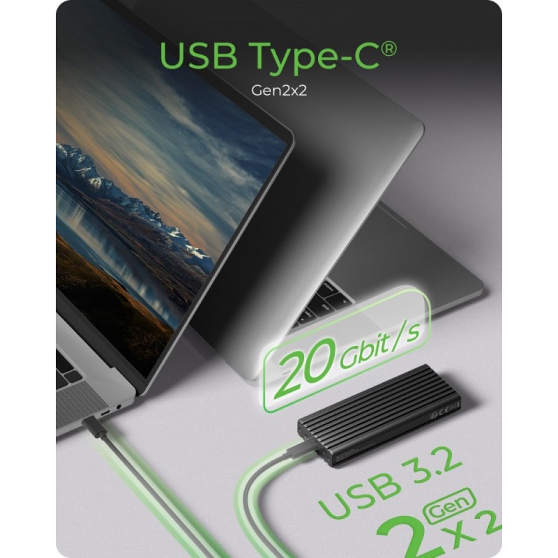 Obudowa IB-1917M-C32a NVMe USB 3.2 Gen 2x2,  20 Gbit/s | PartsPC.pl