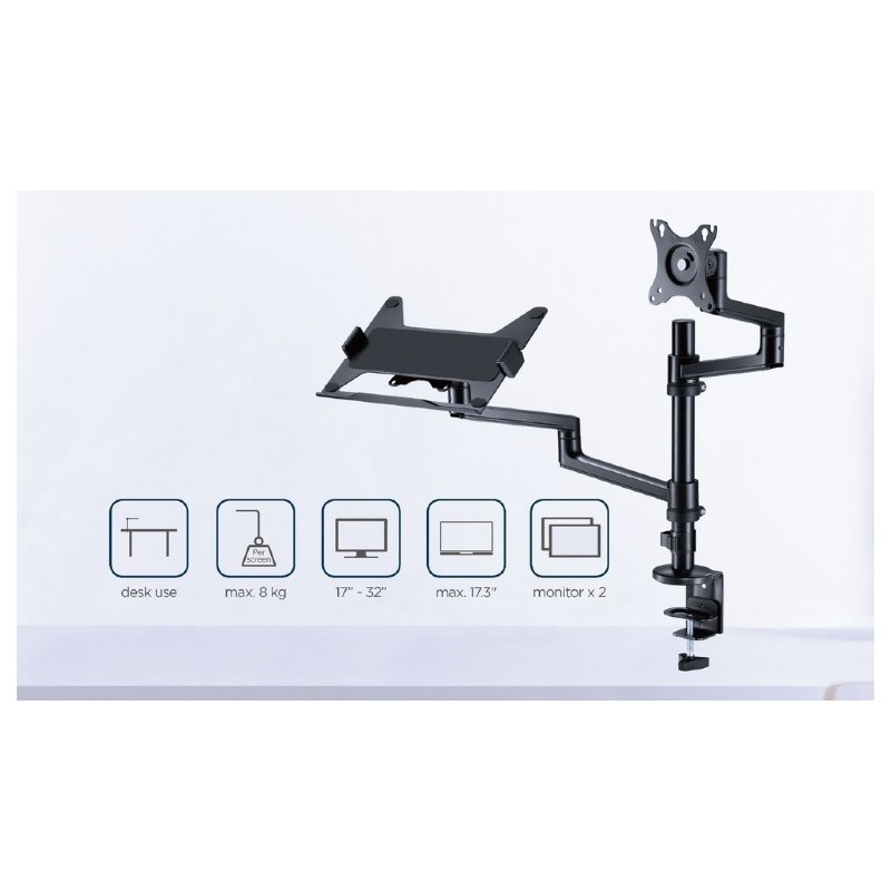 Uchwyt do monitora max 27\'\' i laptop do 17\'\' | PartsPC.pl
