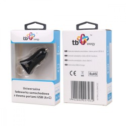 Ładowarka samochodowa uniwersalna USB A+C QC | PartsPC.pl