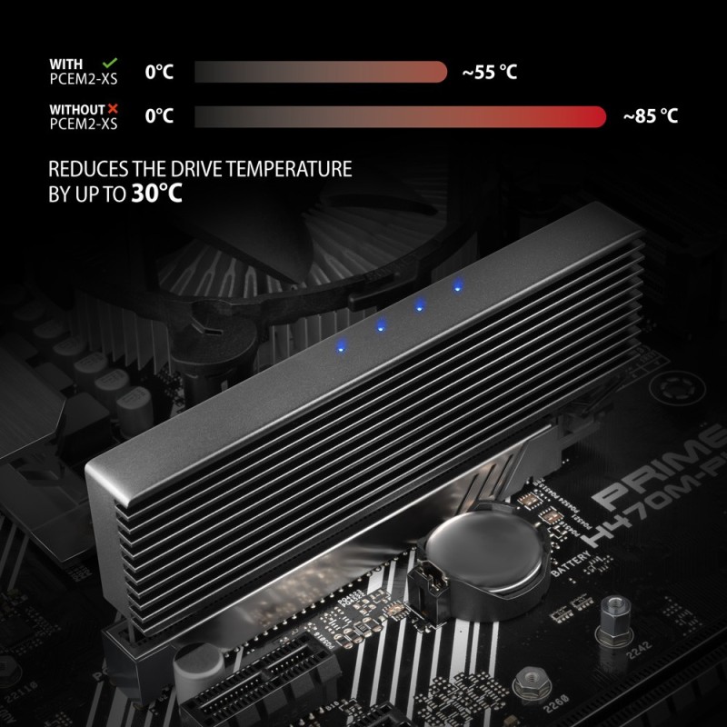 PCEM2-XS Adapter wewnętrzny PCIe x16, M.2 NVMe, chłodnica | PartsPC.pl